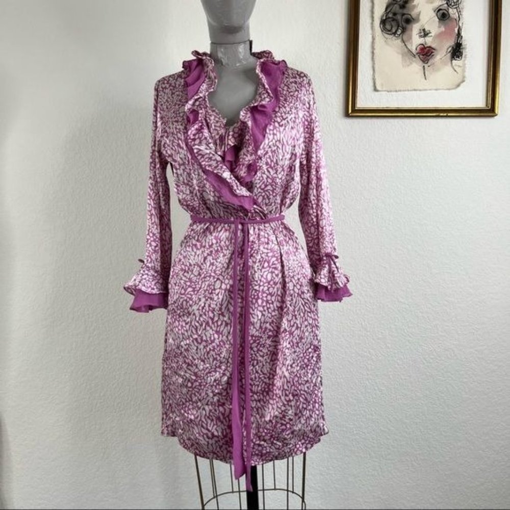 Oscar de la Renta Pink Label Silky Dotted Robe